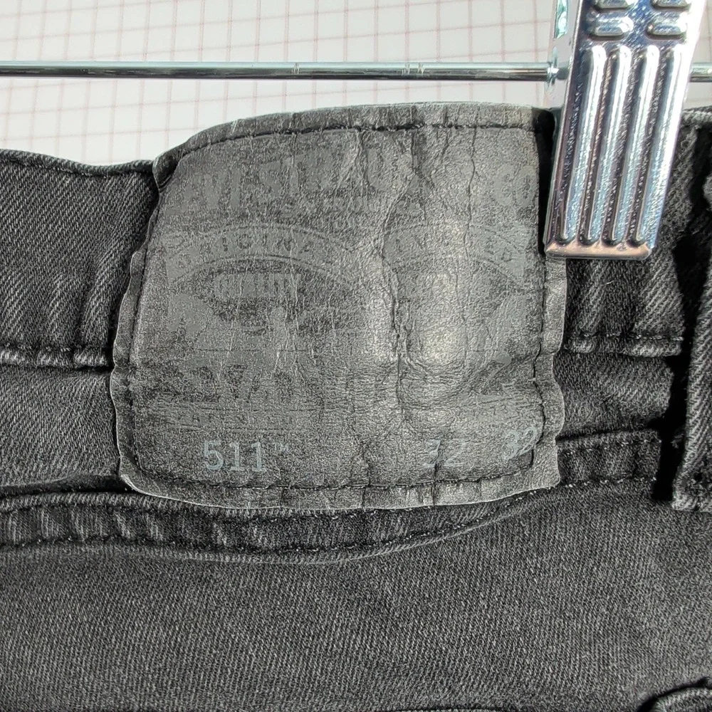 Levis 511 Slim Fit Jeans Mens 32x32 Faded Black Denim‎ 04511-1907